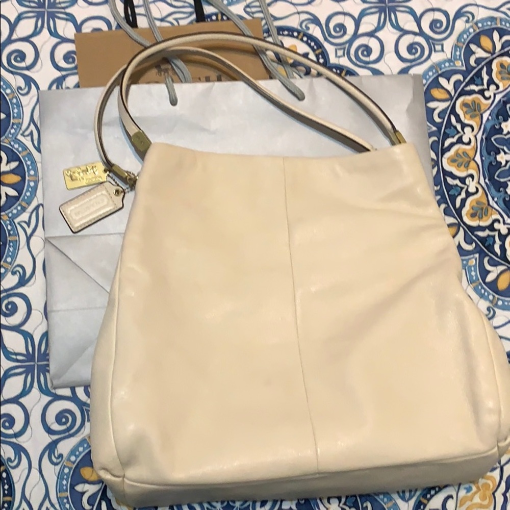 Coach cream hobo bag